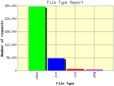 File Type Report: Number of requests by File Type.